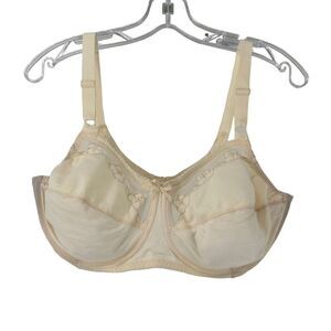 Bali Bra 0180 40D Comfort U Back Flower Embroidered Mesh Boned Beige Underwired